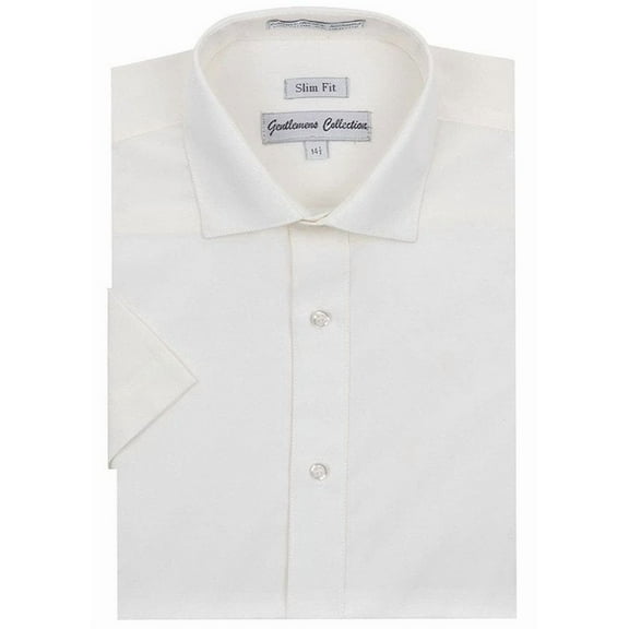 Gentlemens Collection Mens Dress Shirts, Slim Fit Easy Care Mens Short Sleeve Dress Shirts for Men