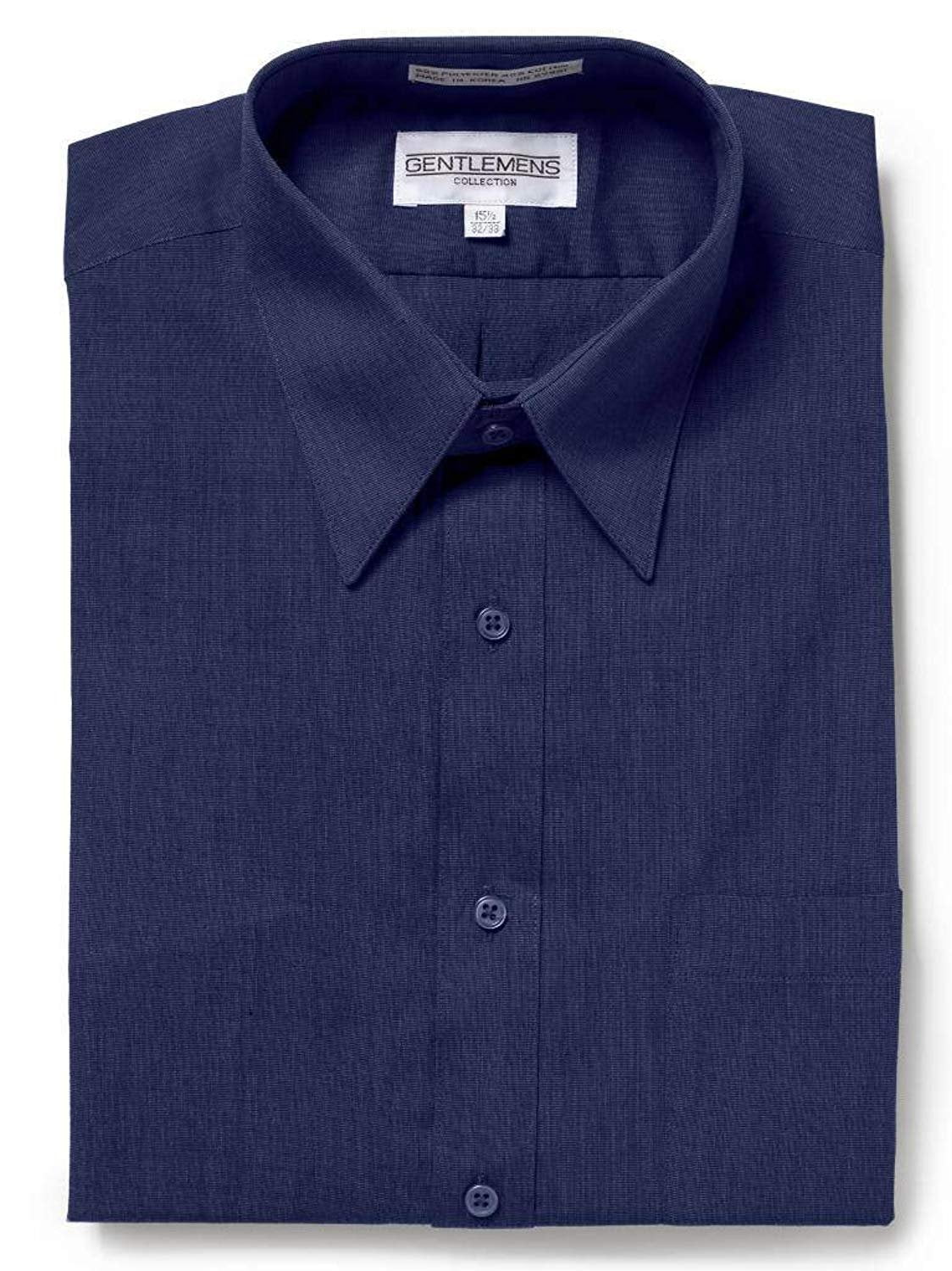 Gentlemens Collection Mens Long Sleeve Dress Shirt - Broadcloth Navy 14 ...