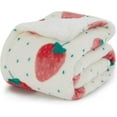 thumbnail image 1 of Gentlesoft Strawberry Blanket for Couch, Thick Warm Sherpa Throw Cute Strawberry Gifts for Women, Kids, Teen Girls, Baby & Grandkids, Christmas Decor Winter Blanket with Fruits, 50"x60", 1 of 8