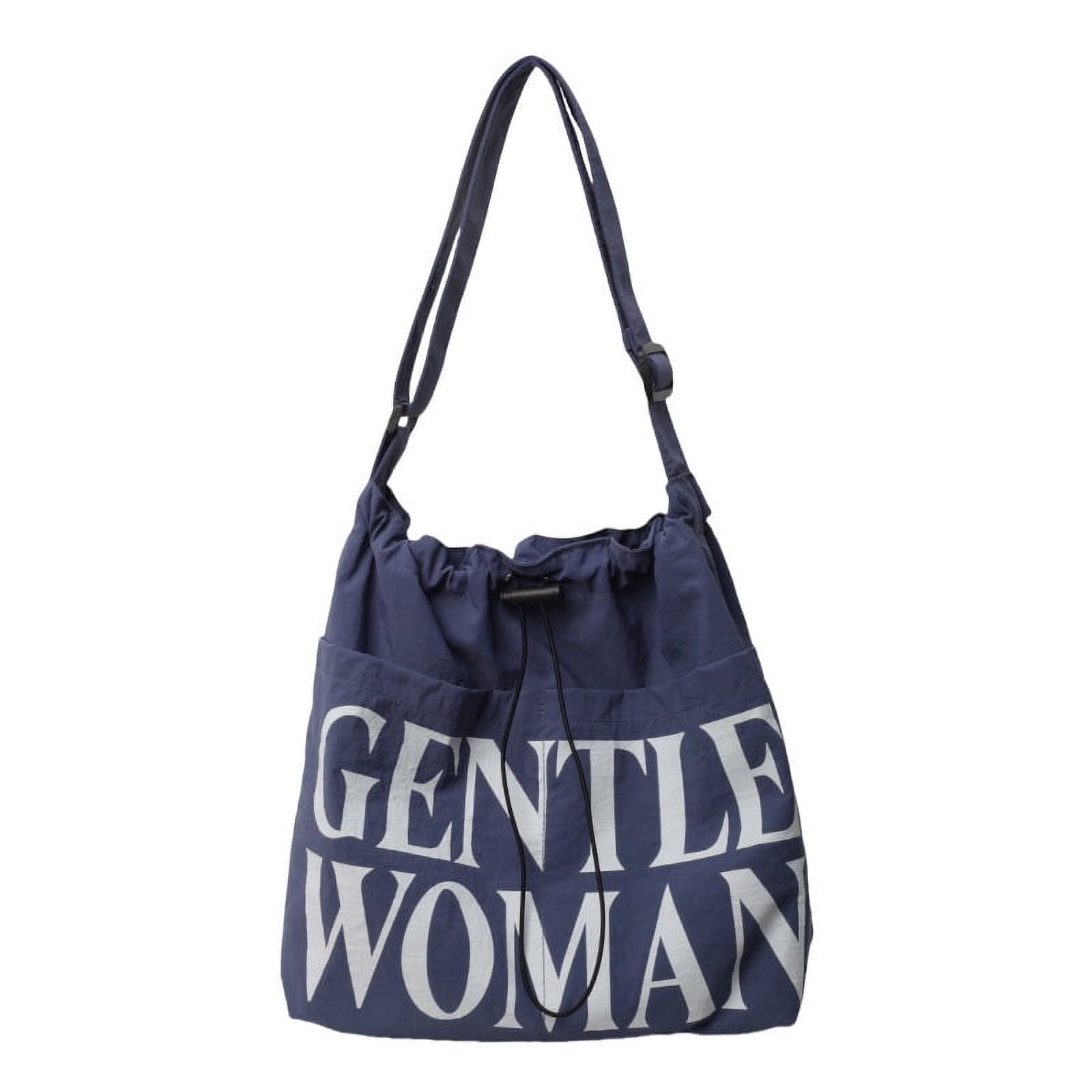 Gentlewoman® Aesthetic Canvas Tote Bag Crossbody Bags with Inner Pocket for Women, Large Capacity Shoulder Bag for Travel Work Sport，Blue