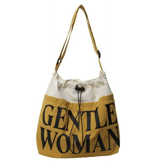 Gentlewoman® Aesthetic Canvas Tote Bag Crossbody Bags with Inner Pocket for Women, Large Capacity Shoulder Bag for Travel Work Sport,White and yellow