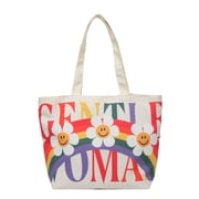 Gentlewoman  Canvas shouldser Bag Tote Bag Aesthetic for Women, Cute Canvas Bags for College Shopping Beach Grocery and Trendy Gifts Rainbow 2