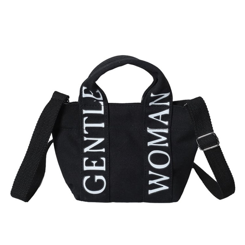 Gentlewoman® Tote Bag for Women, Canvas Crossbody Tote Bags with Magnetic buckle Casual Canvas Shoulder Bags for Work School and Travel，Black