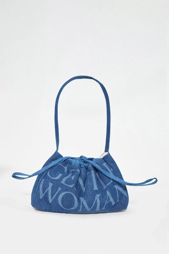 ® Women Denim Dumpling Bag, Shoulder Bags, Seoul Indigo, Dark Blue