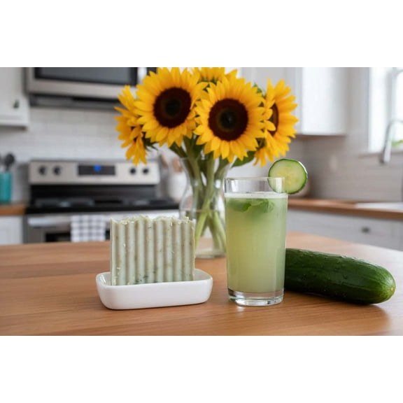Gently Cleansing, Cooling Refreshing Cold Process Soap, Cucumber Scent