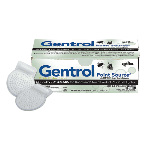 Gentrol Point Source Roach Control Devices - Up to 90 Days Control of Roaches in Sensitive Areas like Kitchens - 1 Box = 20 Devices