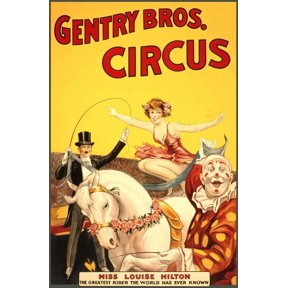 Gentry Bros Circus - Miss Louise Hilton Circus Canvas Art - (18 x 24)