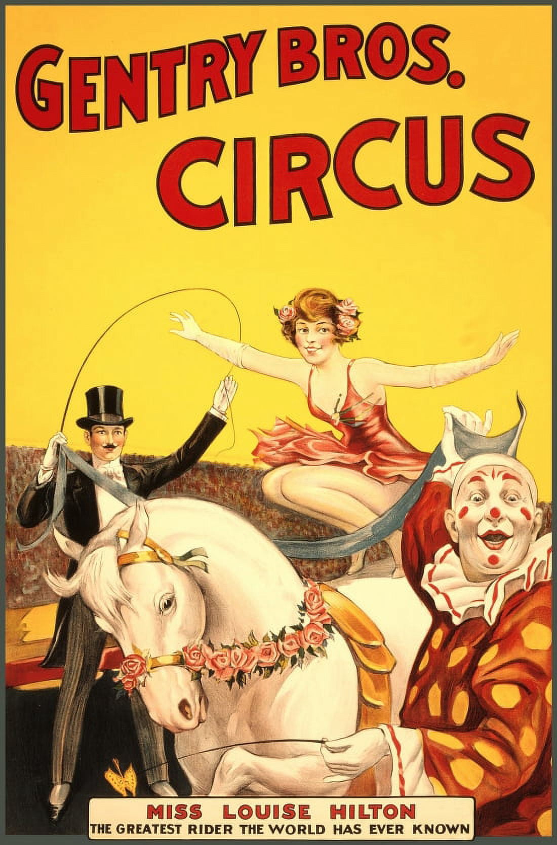 Gentry Bros Circus - Miss Louise Hilton Circus Canvas Art - (24 x 36)