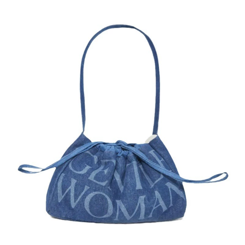 Gentwoman dumpling bag denim ruched crossbody bag fashion