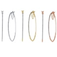 thumbnail image 1 of Genuine 0.02 Carat Natural Diamond Accent Hoop Earrings Three Color Sets Crafted In 14K Gold Plated, 1 of 8