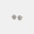 thumbnail image 1 of Genuine 0.04 CTW Diamond Curved Floral Stud Earrings – 18K Yellow Gold Plated Sterling Silver – Elegant Nature-Inspired Jewelry for Women, 1 of 3