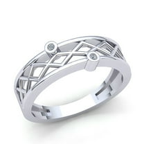 Genuine 0.15ct Round Cut Diamond Mens Fancy Zigzag Anniversary Wedding Band Solid 14K Rose, White or Yellow Gold GH SI1