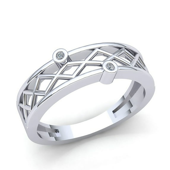 Genuine 0.15ct Round Cut Diamond Mens Fancy Zigzag Anniversary Wedding Band Solid 14K Rose, White or Yellow Gold GH SI1