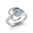 thumbnail image 1 of Genuine 0.25ct Round Cut Diamond Prong Women's Fancy Heart Engagement Ring Bridal Solid 14K Gold FG VS, 1 of 3