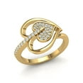 thumbnail image 1 of Genuine 0.25ct Round Cut Diamond Prong Women's Fancy Heart Engagement Ring Bridal Solid 14K Gold FG VS, 1 of 3