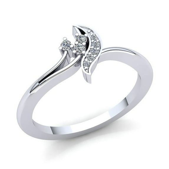 Genuine 0.33ct Round Cut Diamond Ladies 3Stone Fancy Engagement Anniversary Ring Solid 14K Rose, White or Yellow Gold FG VS