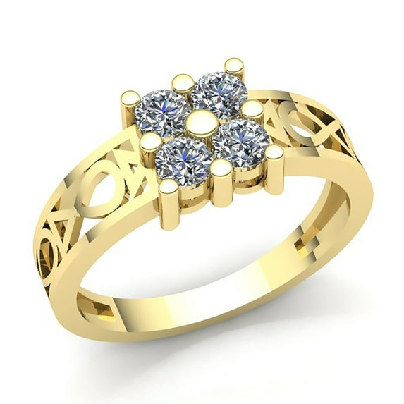 Genuine 0.33ct Round Cut Diamond Mens Classic Anniversary Engagement Ring Solid 14K Rose, White or Yellow Gold FG VS