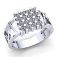 thumbnail image 1 of Genuine 0.33ct Round Cut Diamond Mens Cluster Anniversary Engagement Ring Solid 18K Rose, White or Yellow Gold F VS1, 1 of 3