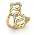 thumbnail image 1 of Genuine 0.33ct Round Cut Diamond Prong Intertwined Interlinked Hearts Ring Solid 14K Gold GH SI2, 1 of 3