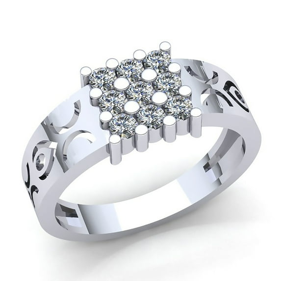 Genuine 0.33ctw Round Cut Diamond Mens Modern Engagement Anniversary Ring Solid 14K Rose, White or Yellow Gold FG VS