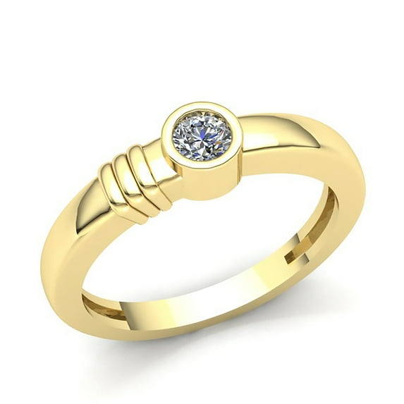 Genuine 0.4ct Round Cut Diamond Ladies Bridal Solitaire Anniversary Engagement Ring Solid 10K Rose, White or Yellow Gold H SI2