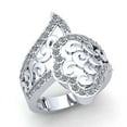 thumbnail image 1 of Genuine 0.5ct Round Cut Diamond Ladies Bridal Floral Vintage Anniversary Wedding Band Solid 10K Rose, White or Yellow Gold GH SI1, 1 of 3