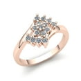 thumbnail image 1 of Genuine 0.5ct Round Cut Diamond Ladies Flower Anniversary Engagement Ring Solid 14K Rose, White or Yellow Gold IJ SI2, 1 of 3