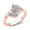 thumbnail image 1 of Genuine 0.5ct Round Cut Diamond Ladies Flower Anniversary Engagement Ring Solid 14K Rose, White or Yellow Gold IJ SI2, 1 of 3