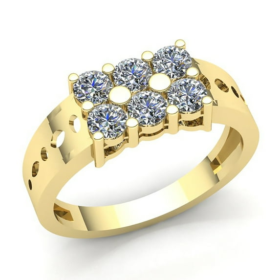 Genuine 0.5ct Round Cut Diamond Mens Classic Anniversary Engagement Ring Solid 10K Rose, White or Yellow Gold GH SI1
