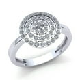 thumbnail image 1 of Genuine 0.5ctw Round Cut Diamond Ladies Bridal Halo Anniversary Engagement Ring Solid 10K Rose, White or Yellow Gold GH I1-I2, 1 of 3