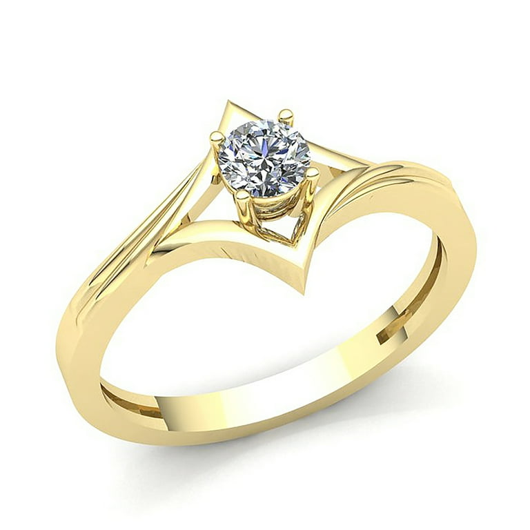 Genuine 0.5ctw Round Cut Diamond Ladies Bridal Solitaire