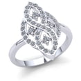 thumbnail image 1 of Genuine 0.5ctw Round Cut Diamond Ladies Fancy Vintage Engagement Anniversary Ring Solid 14K Rose, White or Yellow Gold GH SI2, 1 of 3