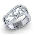thumbnail image 1 of Genuine 0.5ctw Round Cut Diamond Prong Bridal Fancy Wave Right Hand Ring Solid 10K Gold JK I1, 1 of 3