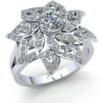 thumbnail image 1 of Genuine 0.75ct Round Cut Diamond Ladies Flower Solitaire Anniversary Engagement Ring Solid 18K Rose, White or Yellow Gold H SI2, 1 of 3