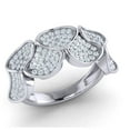 thumbnail image 1 of Genuine 0.75ct Round Cut Diamond Pave Fancy Cluster Bridal Engagement Ring Solid 10K Gold JK I1, 1 of 3