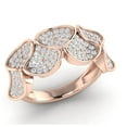 thumbnail image 1 of Genuine 0.75ct Round Cut Diamond Pave Fancy Cluster Bridal Engagement Ring Solid 10K Gold JK I1, 1 of 3
