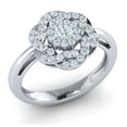 thumbnail image 1 of Genuine 0.7ctw Round Cut Diamond Prong Ladies Fancy Cluster Right Hand Ring Solid 10K Gold J SI2, 1 of 3