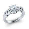 thumbnail image 1 of Genuine 1.25ctw Round Cut Diamond Prong Flower Cluster Engagement Ring Wedding Solid 10K Gold J SI2, 1 of 3