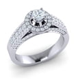 thumbnail image 1 of Genuine 1.25ctw Round Cut Diamond Prong Ladies Rope Cathedral Halo Bridal Ring Anniversary Band Solid 14K Gold GH SI2, 1 of 3