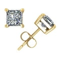 thumbnail image 1 of Genuine 1.50Ct Princess Cut Diamond Stud Earrings 14k Yellow Gold Prong Push Back H SI2, 1 of 1