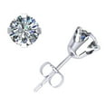 thumbnail image 1 of Genuine 1.5Ct Round Diamond Stud Earrings 18k White Gold Prong Push Back F VS2, 1 of 1