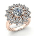 thumbnail image 1 of Genuine 1.5ct Round Cut Diamond Ladies Vintage Flower Anniversary Engagement Ring Solid 18K Rose, White or Yellow Gold FG VS2, 1 of 3
