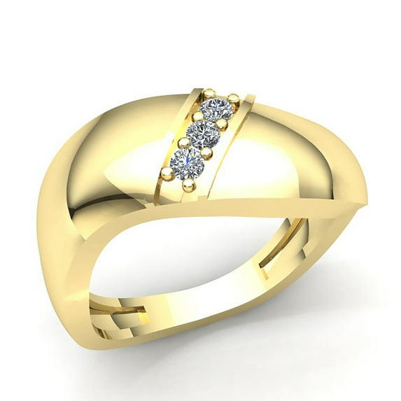 Genuine 1.5ct Round Cut Diamond Mens 3Stone Anniversary Wedding Band Solid 14K Rose, White or Yellow Gold IJ SI2