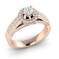 thumbnail image 1 of Genuine 1.5ct Round Cut Diamond Prong Bridal Cathedral Halo Engagement Ring Wedding Solid 18K Gold H SI2, 1 of 3