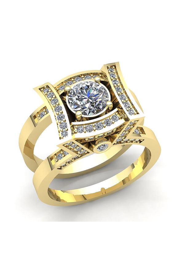 Genuine 1.5ctw Round Cut Diamond Ladies Solitaire Engagement Anniversary Ring Jacket Solid 10K Rose, White or Yellow Gold J SI2