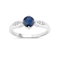 thumbnail image 1 of Genuine Blue Sapphire Ring for Women Diamond Accent Pear 10K White Gold Cocktail, 1 of 13
