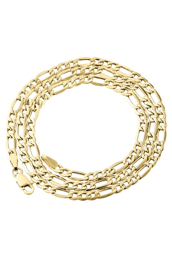 Genuine 10K Yellow Gold Figaro Chain 3.5mm Necklace High Polished 20 Inches