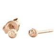 thumbnail image 1 of Genuine 14K Solid Rose Gold 3mm Diamond Cut Textured Ball Stud Post Earrings, 1 of 4