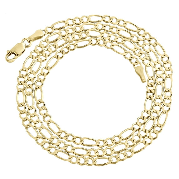 Genuine 14K Yellow Gold 2.85mm Solid Plain Figaro Link Chain Necklace 24 Inch