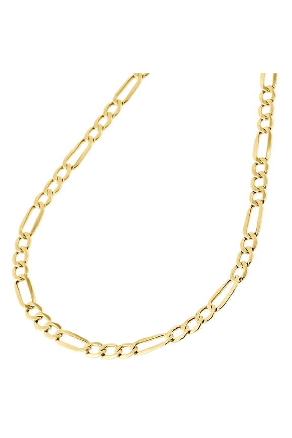 Genuine 14K Yellow Gold 4.75mm Solid Plain Figaro Link Chain Necklace 30 Inch